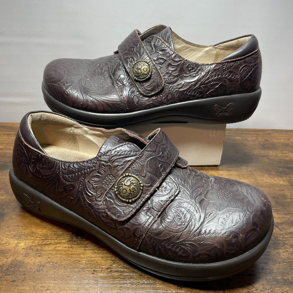 Alegria Joleen Leather Slip-on Shoes No Slip  Brown Leather EU38 US 7.5-8